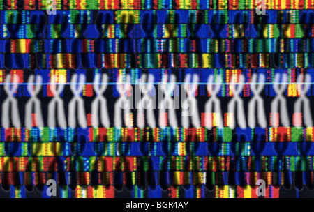 Les chromosomes, décodage, symbole photo, Séquence-ADN Banque D'Images