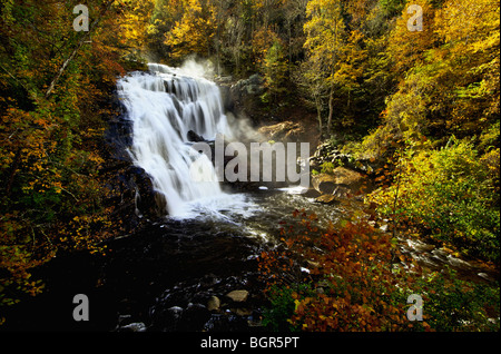 La couleur en automne sur les chutes de la rivière chauve Bald River Gorge Wilderness dans Cherokee National Forest, Tennessee Banque D'Images