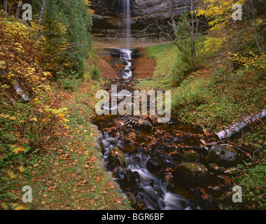 MICHIGAN - Munising Falls de Pictured Rocks National Lakeshore. Banque D'Images