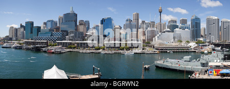 Panorama haute résolution de 83MP de Darling Harbour à Sydney Banque D'Images