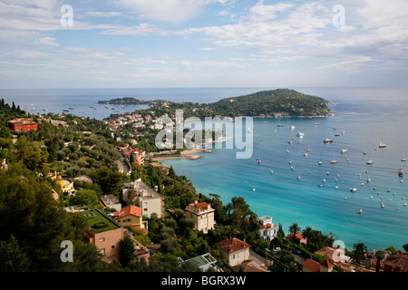 Vue de Villefranche sur Mer, Côte d'Azur, Alpes Maritimes, Provence, France. Banque D'Images