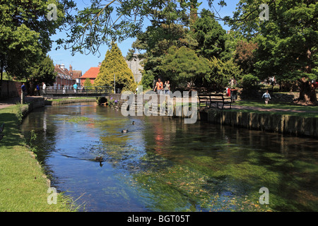 Kent, Canterbury, le Westgate Gardens, Grande Rivière Stour Banque D'Images