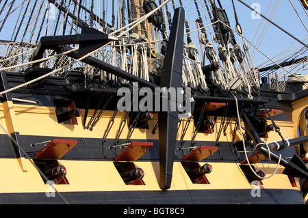 HMS Victory, Portsmouth Dockyard, Portsmouth, Hampshire, Angleterre, Royaume-Uni. Banque D'Images