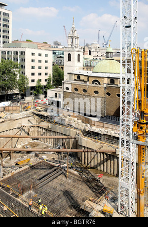 Le WALBROOK SITE DE CONSTRUCTION, Londres, Royaume-Uni, FOSTER AND PARTNERS Banque D'Images