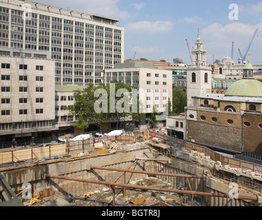 Le WALBROOK SITE DE CONSTRUCTION, Londres, Royaume-Uni, FOSTER AND PARTNERS Banque D'Images