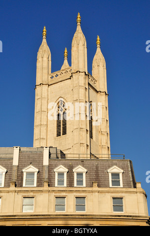 Tour de l'église St Mary Aldermary, Londres, Angleterre, Royaume-Uni, Europe Banque D'Images