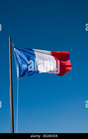 Drapeau français au vent. Banque D'Images