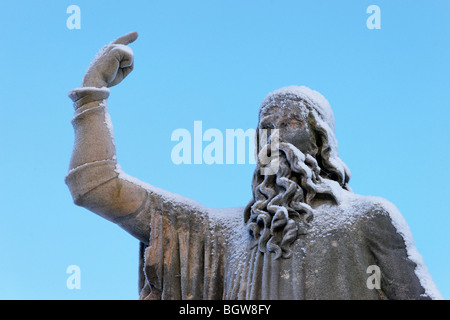 1510 - 1572 John Knox, statue dans le cimetière de la vallée, de la ville de Stirling, Scotland, UK. Banque D'Images