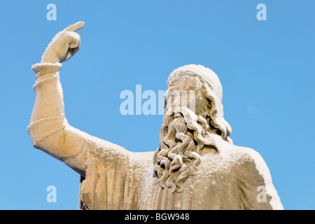 1510 - 1572 John Knox, statue dans le cimetière de la vallée, de la ville de Stirling, Scotland, UK. Banque D'Images