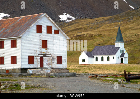 Des scènes de l'ancienne station baleinière de Grytviken, en Géorgie du Sud de l'île. Banque D'Images