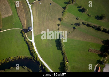 Vue sur les champs d'en haut. Banque D'Images