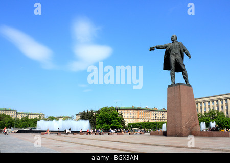 Monument de Lénine à Place de Moscou à Saint-Pétersbourg Banque D'Images