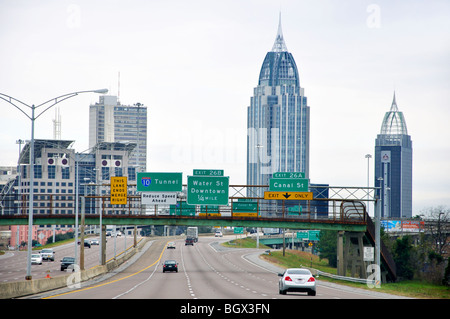 Le centre-ville de Mobile, Alabama, États-Unis Banque D'Images