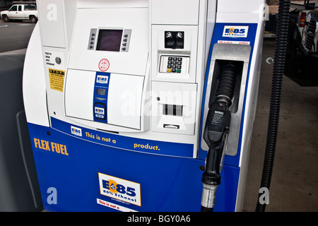 Pompe à essence, E85 Flex Fuel. Banque D'Images