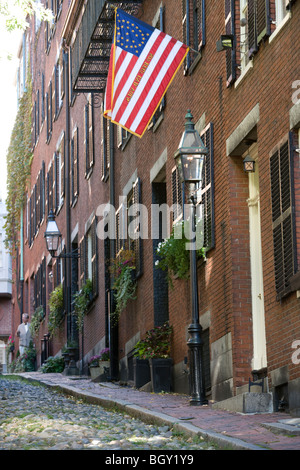 Acorn Street, Beacon Hill, Boston, Massachusetts, USA Banque D'Images