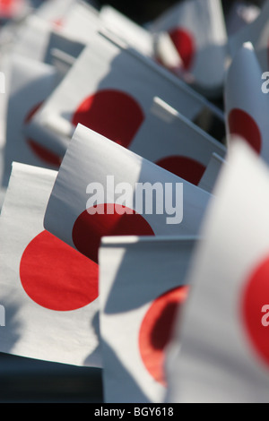 Public, y compris les nationalistes de droite, à l'anniversaire de l'empereur Akihito du Japon, Tokyo, Japon. Banque D'Images