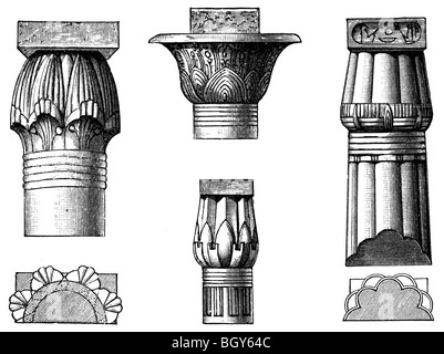 Les formes de la colonne, l'Égypte Banque D'Images