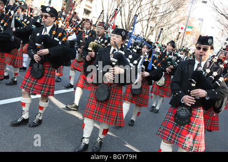 Saint Patrick's Day Parade, Omotesando, Tokyo, Japon, dimanche 16 mars 2008. Banque D'Images