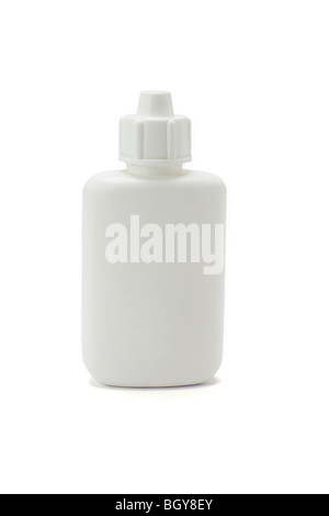 La médecine plastique conteneur isolé sur fond blanc Banque D'Images