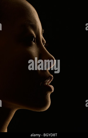 Visage de Femme de profil Banque D'Images