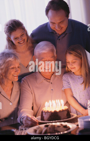 Célébration de l'anniversaire de la famille Banque D'Images