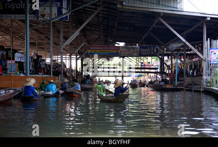 Marché flottant de Damnoen Saduak Banque D'Images