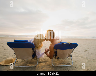 Couple à la plage Banque D'Images