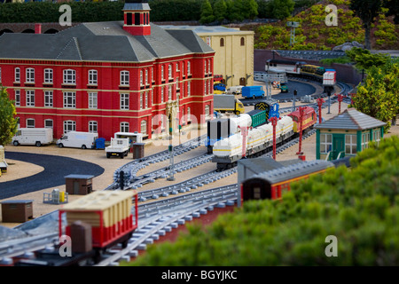 Chemin de fer modèle à Legoland Windsor Banque D'Images