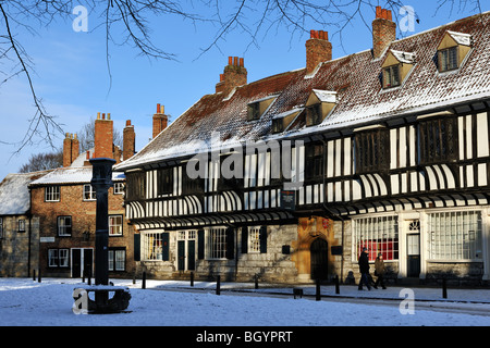 Lumière d'hiver sur l'un des attractions médiévales de la ville de New York, Angleterre Banque D'Images