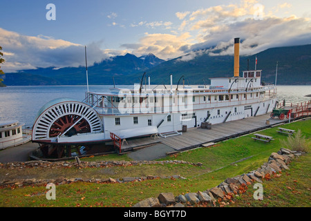 Lieu historique national S.S. Moyie, sur les rives du lac Kootenay, dans la ville de Kaslo, Central Kootenay, Colombie-Britannique, Canada. Banque D'Images