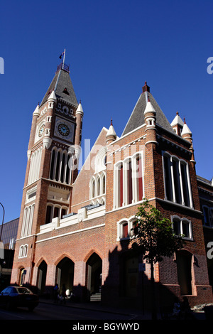 Tour de l'horloge de l'hôtel de ville de Perth en Australie occidentale. Banque D'Images