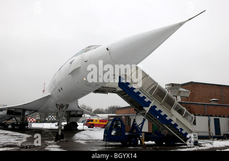 Concorde 202 exposé au Musée de Brooklands Weybridge, Surrey - 1 Banque D'Images