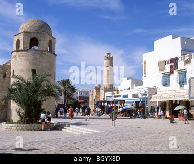 Boutiques de souvenirs et de la Grande Mosquée, Sousse, Sousse, Tunisie Gouvernorat Banque D'Images