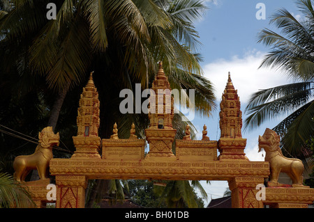 Temples Khmer à Phnom Penh, Cambodge Banque D'Images