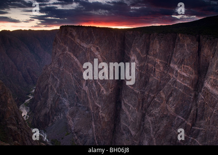 Mur peint, Parc National Black Canyon of the Gunnison, Colorado. Banque D'Images