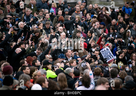 Je suis photographe pas terroriste, de protestation à Trafalgar Square, Londres, Grande-Bretagne. Banque D'Images