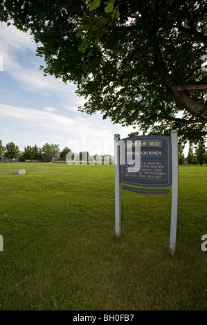 Guerre de 1812, sépulture de Sackets Harbor Battlefield State Historic Site. Banque D'Images