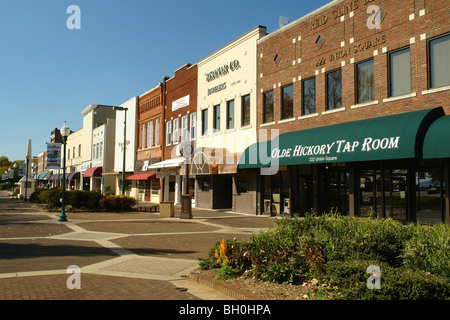 Hickory, NC, Caroline du Nord, du centre-ville, rue piétonne Banque D'Images