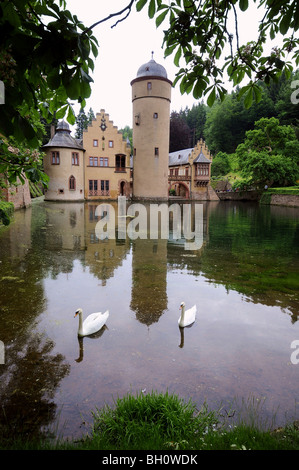 Château de Mespelbrunn, Spessart, Basse Franconie, Bavière, Allemagne Banque D'Images