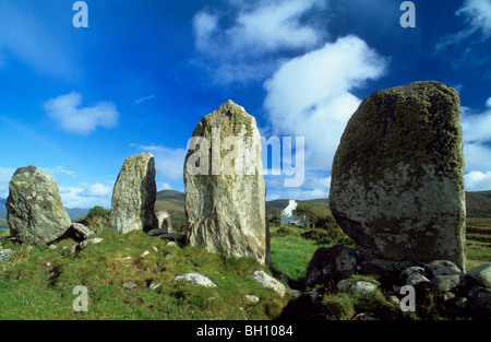 L'Europe, Grande-Bretagne, Irlande, comté de Kerry, Menhire près de Waterville Banque D'Images