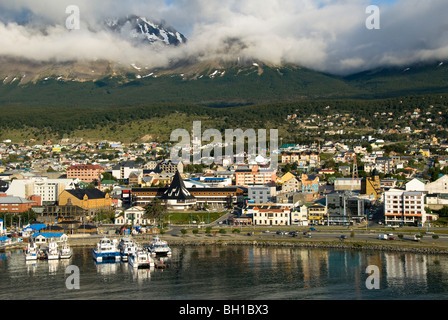 Port d'Ushuaia, capitale de la Terre de Feu, Antarctique et îles de l'Atlantique Sud Province de l'Argentine Banque D'Images