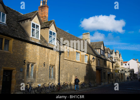 En dehors de la rue Merton College Oxford Angleterre Angleterre Europe Banque D'Images