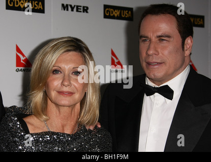 OLIVIA NEWTON-JOHN JOHN TRAVO ACTEURS HOLLYWOOD Los Angeles CA USA 16/01/2010 Banque D'Images