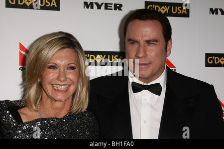 OLIVIA NEWTON-JOHN JOHN TRAVO ACTEURS HOLLYWOOD Los Angeles CA USA 16/01/2010 Banque D'Images