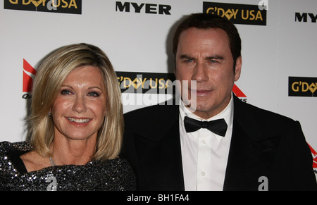 OLIVIA NEWTON-JOHN JOHN TRAVO ACTEURS HOLLYWOOD Los Angeles CA USA 16/01/2010 Banque D'Images