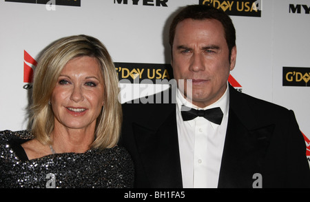 OLIVIA NEWTON-JOHN JOHN TRAVO ACTEURS HOLLYWOOD Los Angeles CA USA 16/01/2010 Banque D'Images