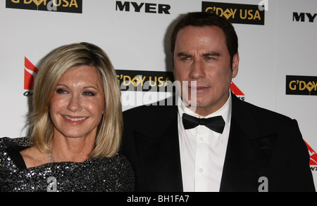 OLIVIA NEWTON-JOHN JOHN TRAVO ACTEURS HOLLYWOOD Los Angeles CA USA 16/01/2010 Banque D'Images