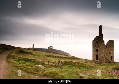 L'Europe, l'Angleterre, Cornwall, Old mines près de Botallack Banque D'Images