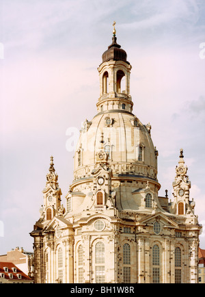 La Dresdner Frauenkirche reconstruite, l'église Notre-Dame de Dresde. [Il a été détruit environ trois mois avant la fin de la Banque D'Images