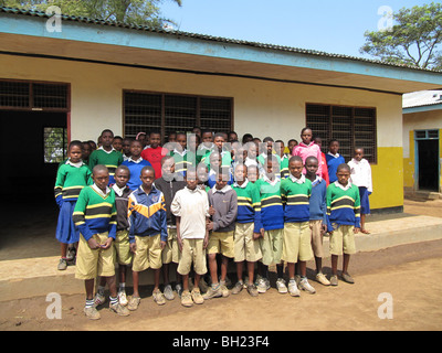 Les enfants de l'école de l'Afrique de l'Afrique de l'Est Tanzanie Moshi Kilema Banque D'Images
